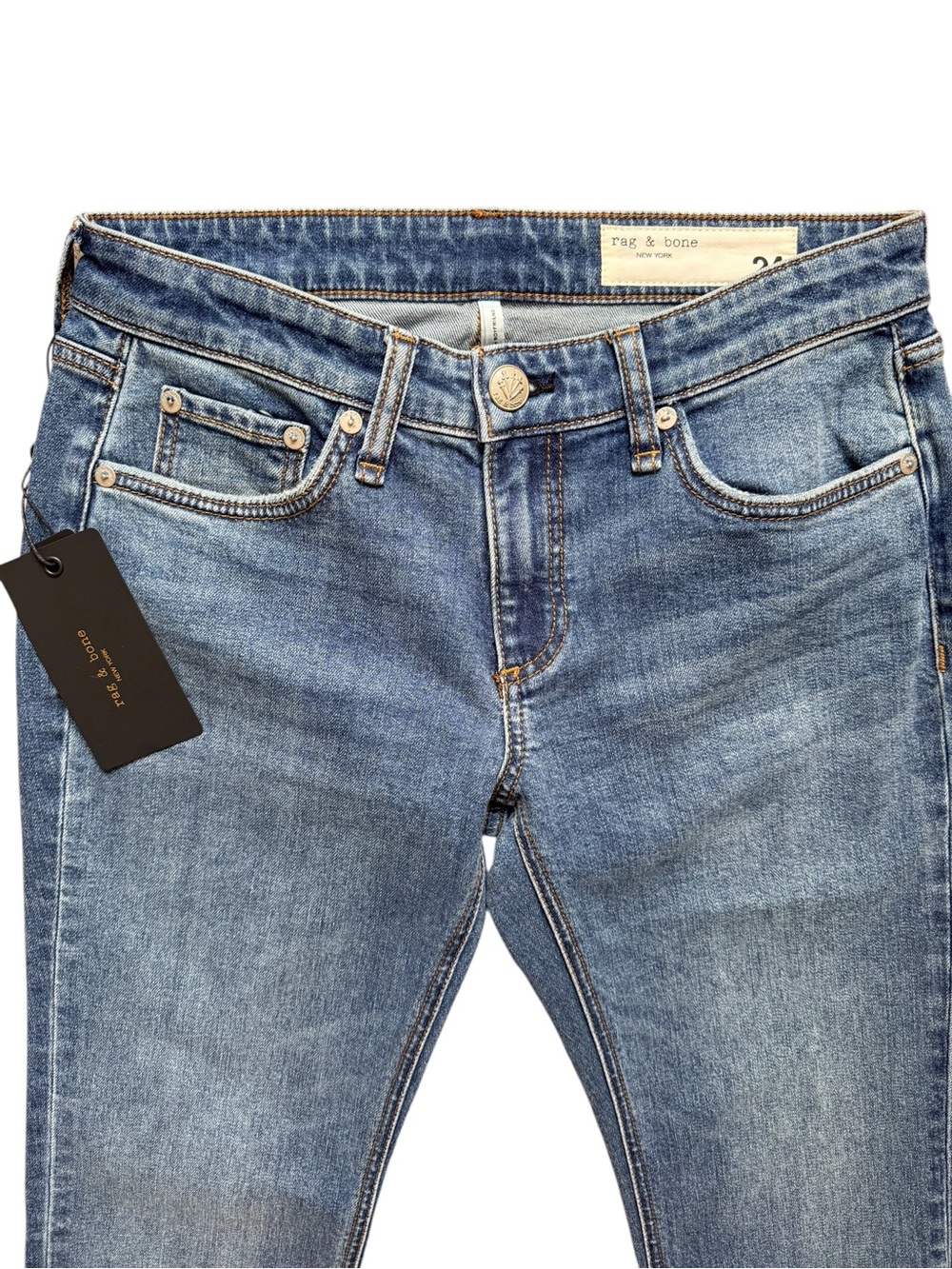 NWT Rag & Bone Dre Low Rise Boyfriend Jeans Size 24 Medium Wash - Picture 5 of 14